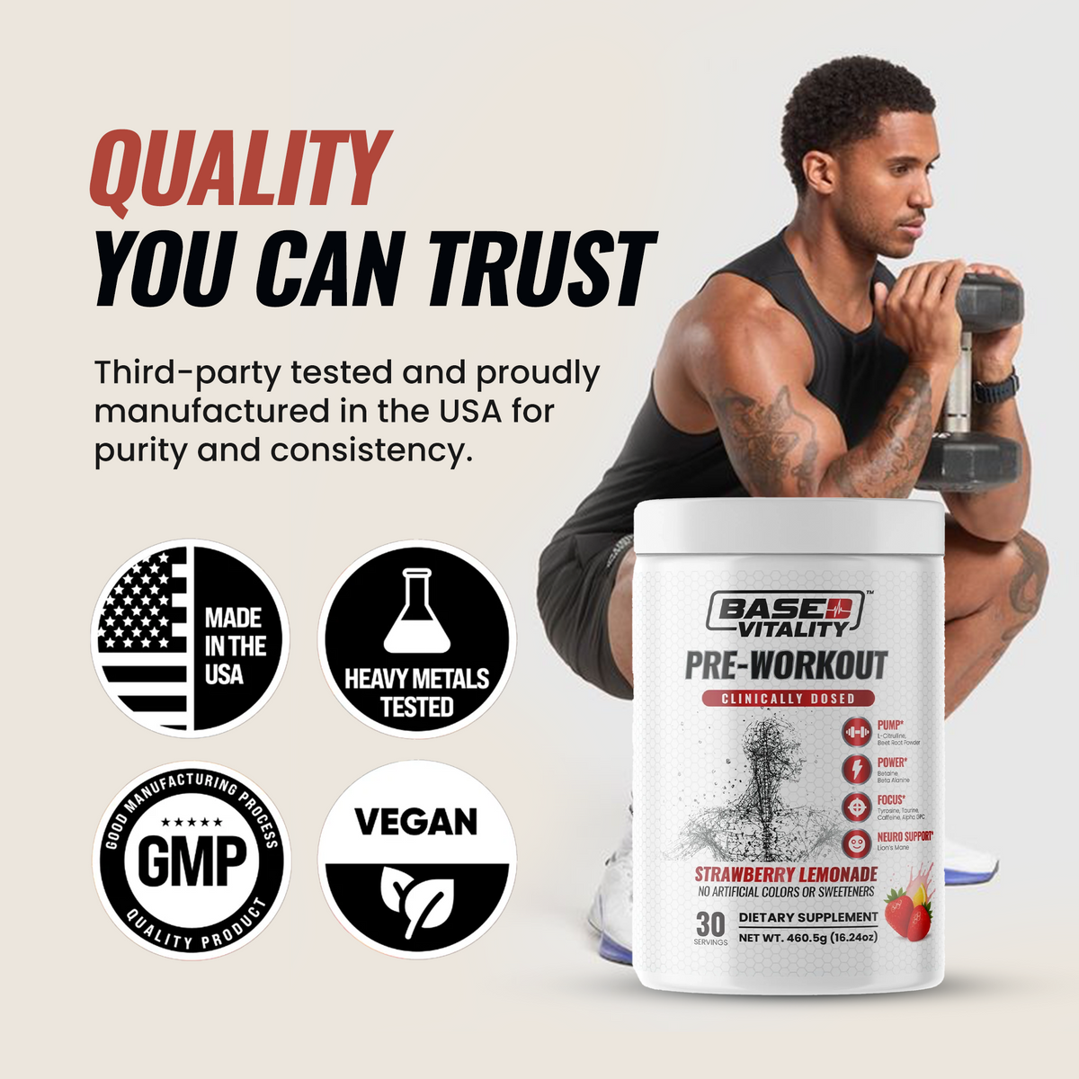 Based Vitality Pre-Workout Strawberry Lemonade